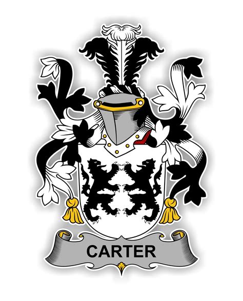 Coats of arms and family crests are not uniquely associated with chivalry and knights in armour. Carter Family Crest Vinyl Die-Cut Decal / Sticker ** 4 ...