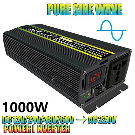 Dc 12v 24v 48v 60v To 220v 1000w Pure Sine Wave Car Inverter Charger