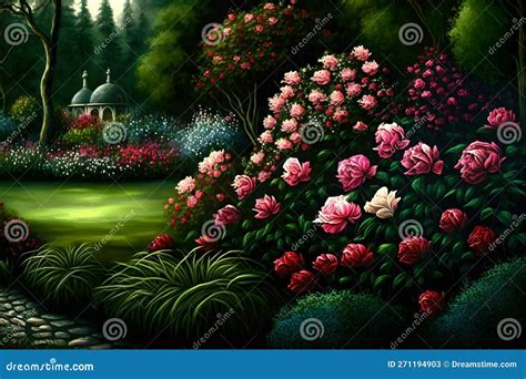 Beautiful Flower Magic Garden Neural Network Generated Art Stock Illustration Illustration Of