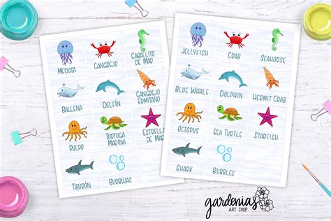 Sea Animals Memory Game Printable Matching Game Cards