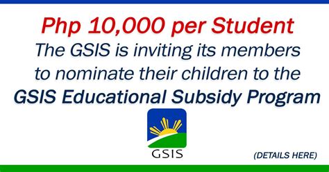 Gsis Educational Subsidy Program Php Per Student Deped Click