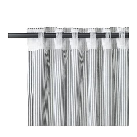 ikea gulsporre curtains white grey stripe pattern