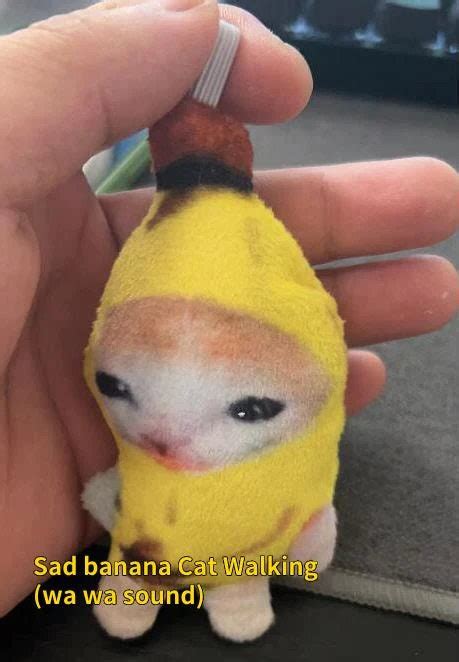 Banana Cat Meme Keychain Cute And Quirky Cat Shaped Design Etsy