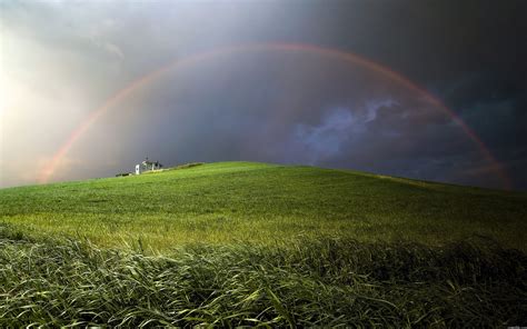 Beautful Rainbow Scene in Nature Landscape Wallpaper | HD Wallpapers