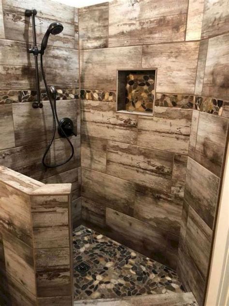 Beautiful Rustic Bathroom Ideas With Wood Shower Design Dexorate My