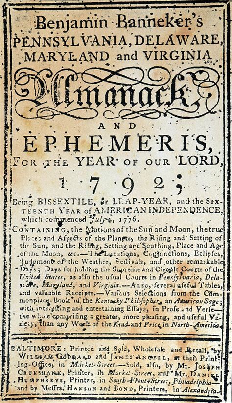 Bannekers Almanack 1792 Painting By Granger Pixels