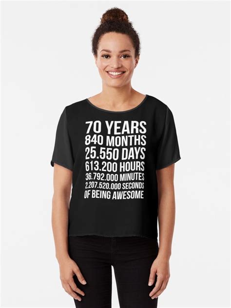 Awesome 70th Birthday Shirt Funny 70 Year Old Birthday T Chiffon Top