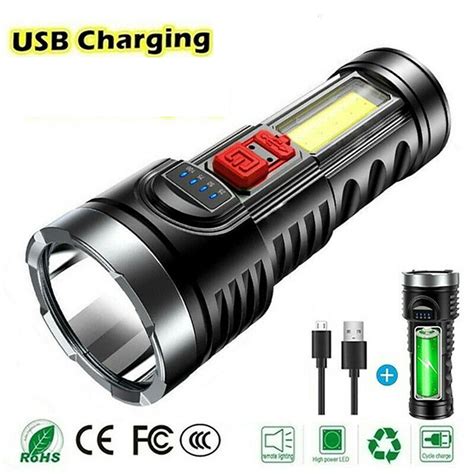 10000000lm Super Bright Torch Led Flashlight Usb Rechargeable Tactical