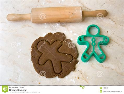 Rolling Pin Cookie Dough And Cutter Royalty Free Stock