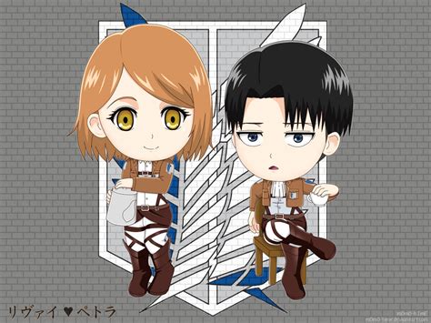 Chibi Petra And Levi By M0m0 Hime On Deviantart