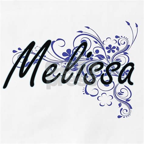 Melissa Artistic Name Design With Flowers Apron By Tshirts Plus Cafepress