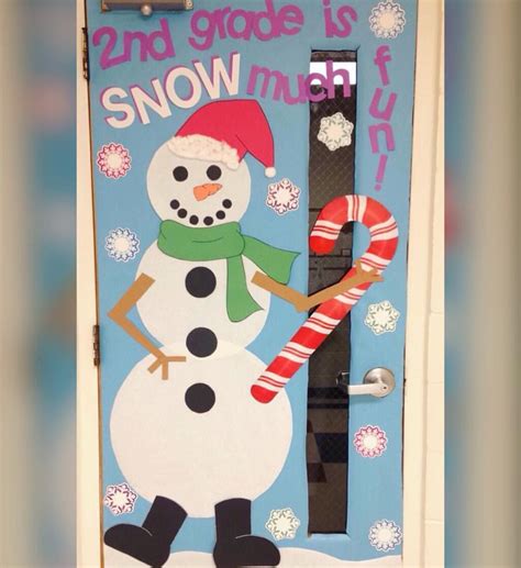 winter classroom door snowman door second grade door decoration 2nd grade is snow m… winter