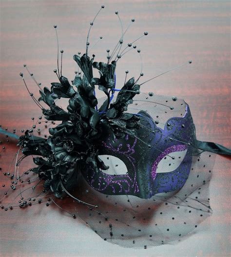 Masquerade Flower Mask Purple Маскарадные маски Венецианский