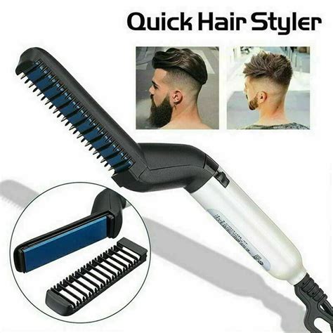 Men Quick Beard Straightener Styler Comb Multifunctional Hair Curling Curler Tool Electric Hair