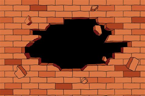 Hole In Brick Wall Vector 26537978 Vector Art At Vecteezy