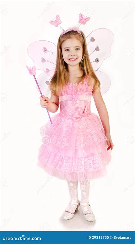 Little Girl In Fairy Costume On A White Stock Photo Image 29319750