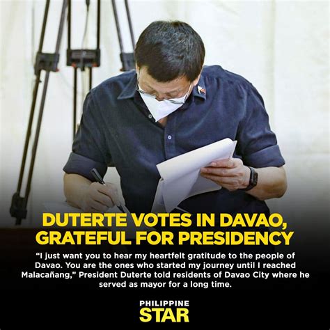 The Philippine Star On Twitter President Duterte Voted In Davao City