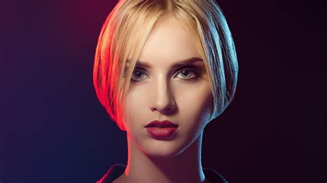 HD Wallpaper Women Blonde Face Portrait Simple Background