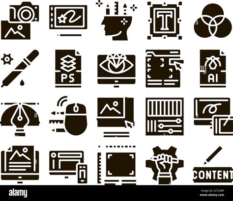 Graphic Design And Creativity Icons Set Vector Stock Vector Image And Art