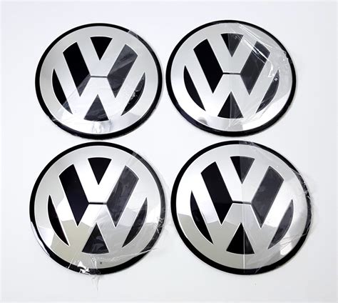 Set Of 4 Stickers For Car Wheel Center Cap Vw Blackandchrome Etsy