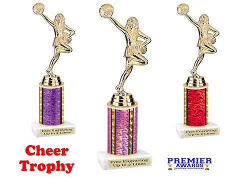 Cheer Trophy With Choice Of Column Color Great Trophy For Your Cheer