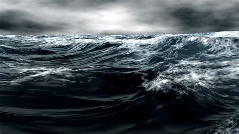 Rough Sea Seamless Loop Big Waves In A Stormy Ocean Camera Goes