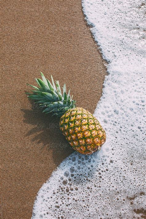 Pineapple On The Beach Summer Time By Stocksy Contributor