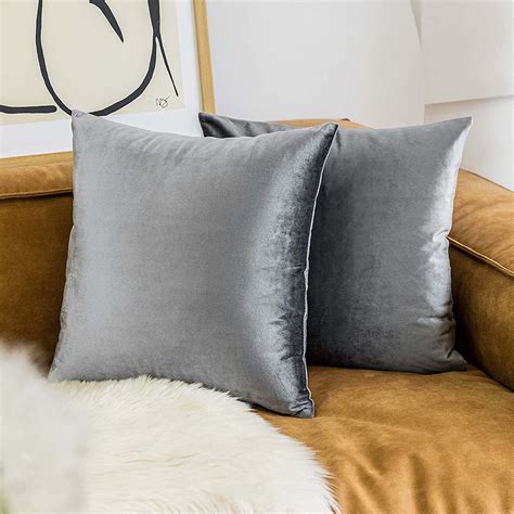 Home Brilliant Grey Euro Shams 26x26 Pillow Cover Set Of 2