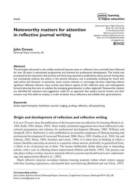 I Need An Example Of A Reflective Journal — Five Benefits Of Reflective