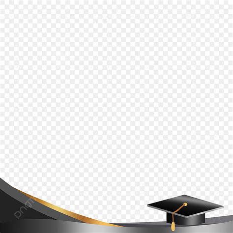 Bachelor Cap White Transparent Graduation Certificate Border With