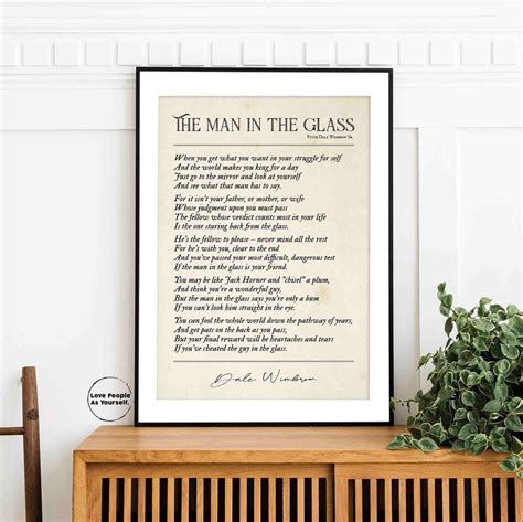 The Man In The Glass Poster Print Dale Wimbrow Poem Poetry Etsy