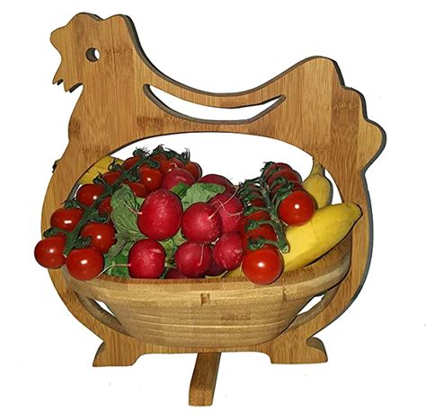Folding Basket Fruit Chicken Henriette Rooster Roosterbamboo Foldable Approx 30 X 30 Cm From