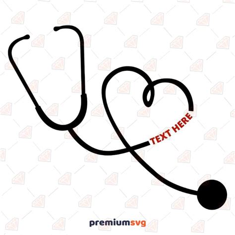 Heart Stethoscope Monogram Svg Design Premiumsvg
