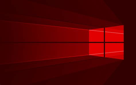 Download Wallpapers Windows 10 Red Logo 4k Minimal Os Red Abstract