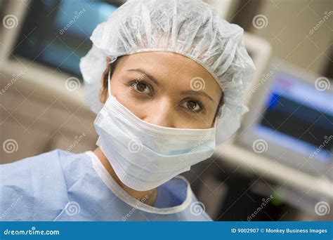 Portrait Of Surgeon In Surgical Scrubs Stock Image Image Of Inside