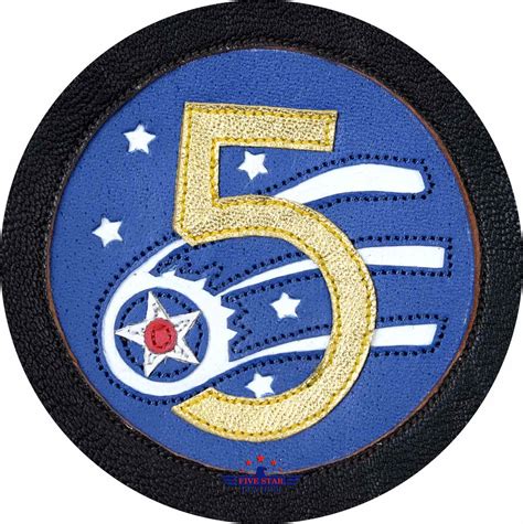 Wwll Army Air Corps 5th Air Force Class A Patch Fivestar Leather