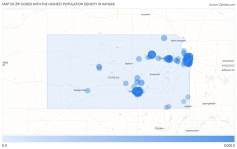 Highest Population Density In Kansas By Zip Code Zip Atlas
