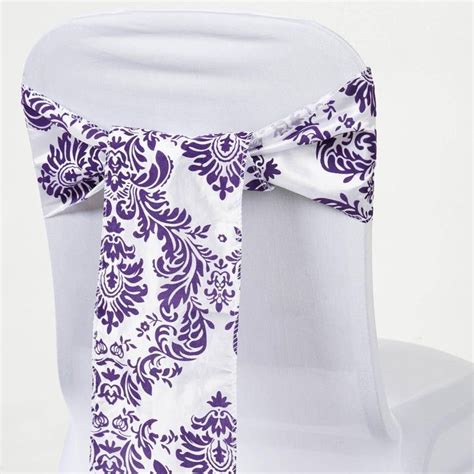These chair sashes are great for any banquet or folding chair covers decorations. 5 Pack | 6"x108" Taffeta Damask Flocking Chair Sashes ...