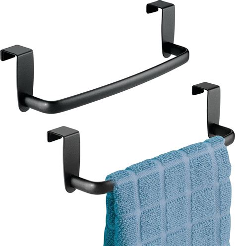 Mdesign Tea Towel Holder Set Of 2 Over Door Towel Rail With No