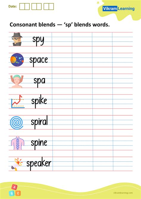 Download Consonant Blends — ‘sp Blend Words Worksheets