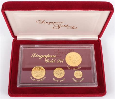 Sold At Auction 999 Gold 1984 Singapore Gold Coin Set 185 Oz