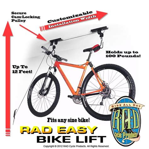 You simply lift your bike up and out of the way. Amazon.com: RAD Cycle Products Heavy Duty Bike Lift Hoist ...