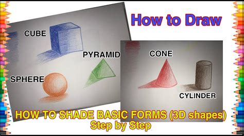 how to draw 3d shapes with shading