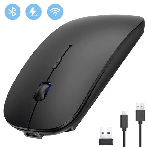 Hommie Wireless Mouse Dual Mode Rechargeable Mice With Usb Nano