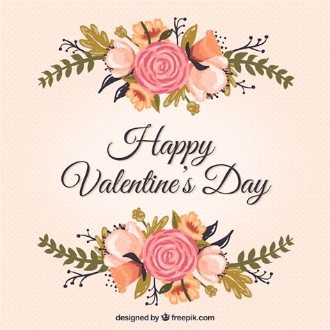 Free Vector Floral Valentine S Card