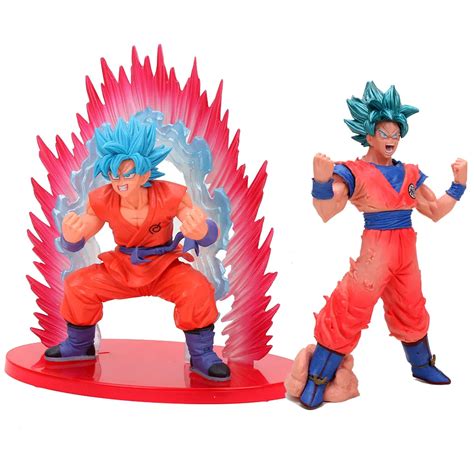 18 20cm Dragon Ball Z Son Goku Super Saiyan God Ss Goku And Effect Set