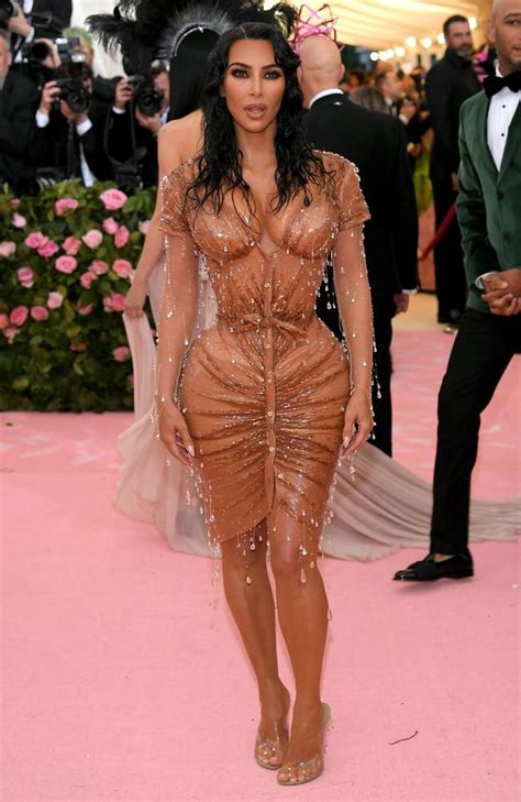 Met Gala Kim Kardashian Hits Red Carpet In Nude Dress Daily