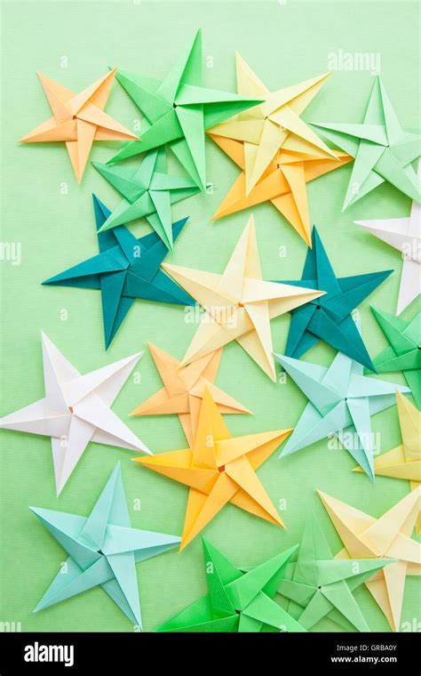 Origami Paper Stars Stock Photo Alamy