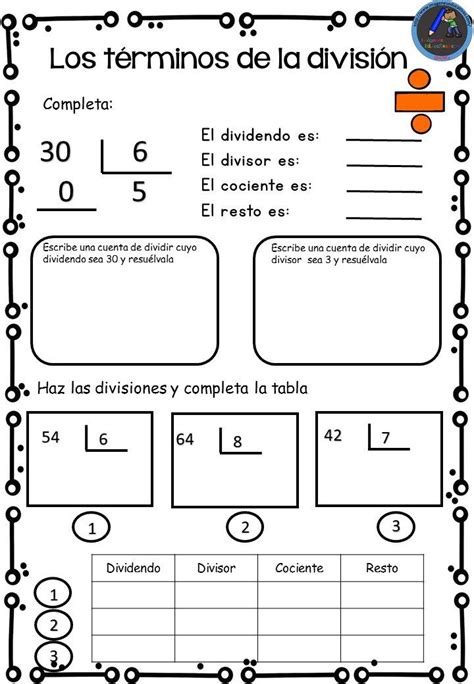 Colección De Fichas Para Aprender A Dividir 3 Matematicas Tercero