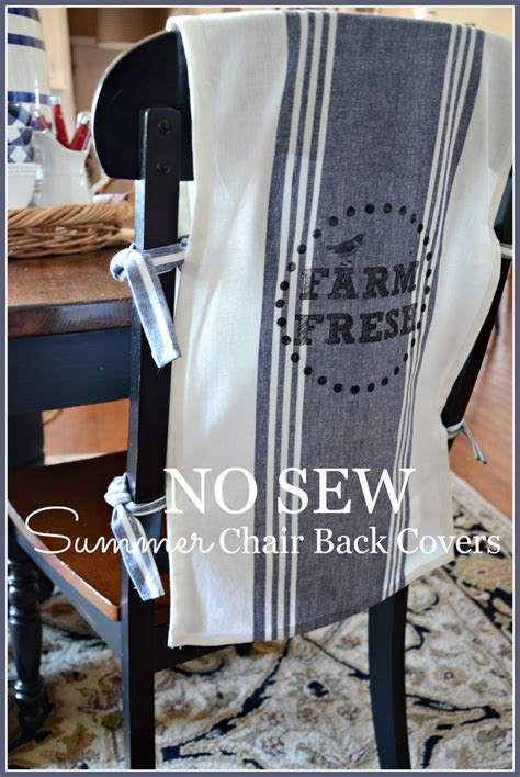 So here are 26 gorgeous chair covers and festive chair backs to make for your home. NO SEW CHAIR BACK COVERS - StoneGable